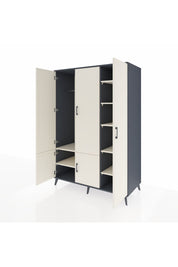 Kronos Dolap 7 Raflı 5 Kapaklı Tek Askılı 132x59x195 Antrasit-Aytaşı/Aytaşı