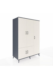 Kronos Dolap 7 Raflı 5 Kapaklı Tek Askılı 132x59x195 Antrasit-Aytaşı/Antrasit