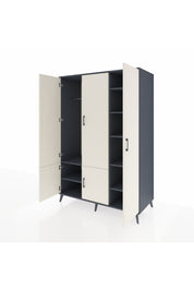 Kronos Dolap 7 Raflı 5 Kapaklı Tek Askılı 132x59x195 Antrasit-Aytaşı/Antrasit