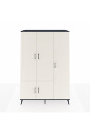 Kronos Dolap 7 Raflı 5 Kapaklı Tek Askılı 132x59x195 Antrasit-Aytaşı/Çam