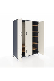 Kronos Dolap 7 Raflı 5 Kapaklı Tek Askılı 132x59x195 Antrasit-Aytaşı/Çam