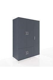 Kronos Dolap 7 Raflı 5 Kapaklı Tek Askılı 132x59x195 Antrasit-Antrasit/Aytaşı