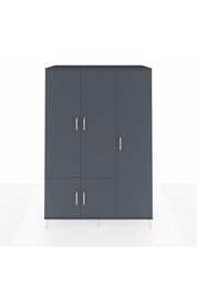 Kronos Dolap 7 Raflı 5 Kapaklı Tek Askılı 132x59x195 Antrasit-Antrasit/Antrasit