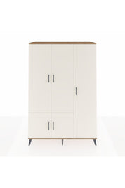 Kronos Dolap 7 Raflı 5 Kapaklı Tek Askılı 132x59x195 Çam-Aytaşı/Antrasit