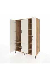 Kronos Dolap 7 Raflı 5 Kapaklı Tek Askılı 132x59x195 Çam-Aytaşı/Çam