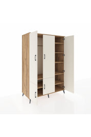 Kronos Dolap 7 Raflı 5 Kapaklı Tek Askılı 132x59x195 Çam-Aytaşı/Çam