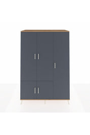 Kronos Dolap 7 Raflı 5 Kapaklı Tek Askılı 132x59x195 Çam-Antrasit/Aytaşı