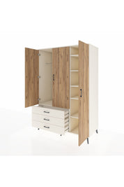 Kronos Dolap 6 Raflı 3 Çekmeceli Tek Askılı 132x59x195 Aytaşı-Çam/Aytaşı