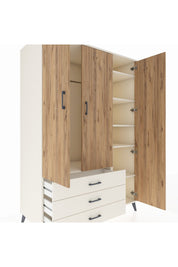 Kronos Dolap 6 Raflı 3 Çekmeceli Tek Askılı 132x59x195 Aytaşı-Çam/Aytaşı