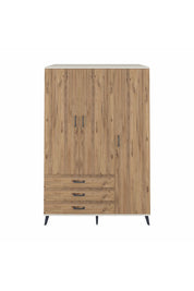 Kronos Dolap 6 Raflı 3 Çekmeceli Tek Askılı 132x59x195 Aytaşı-Çam/Çam