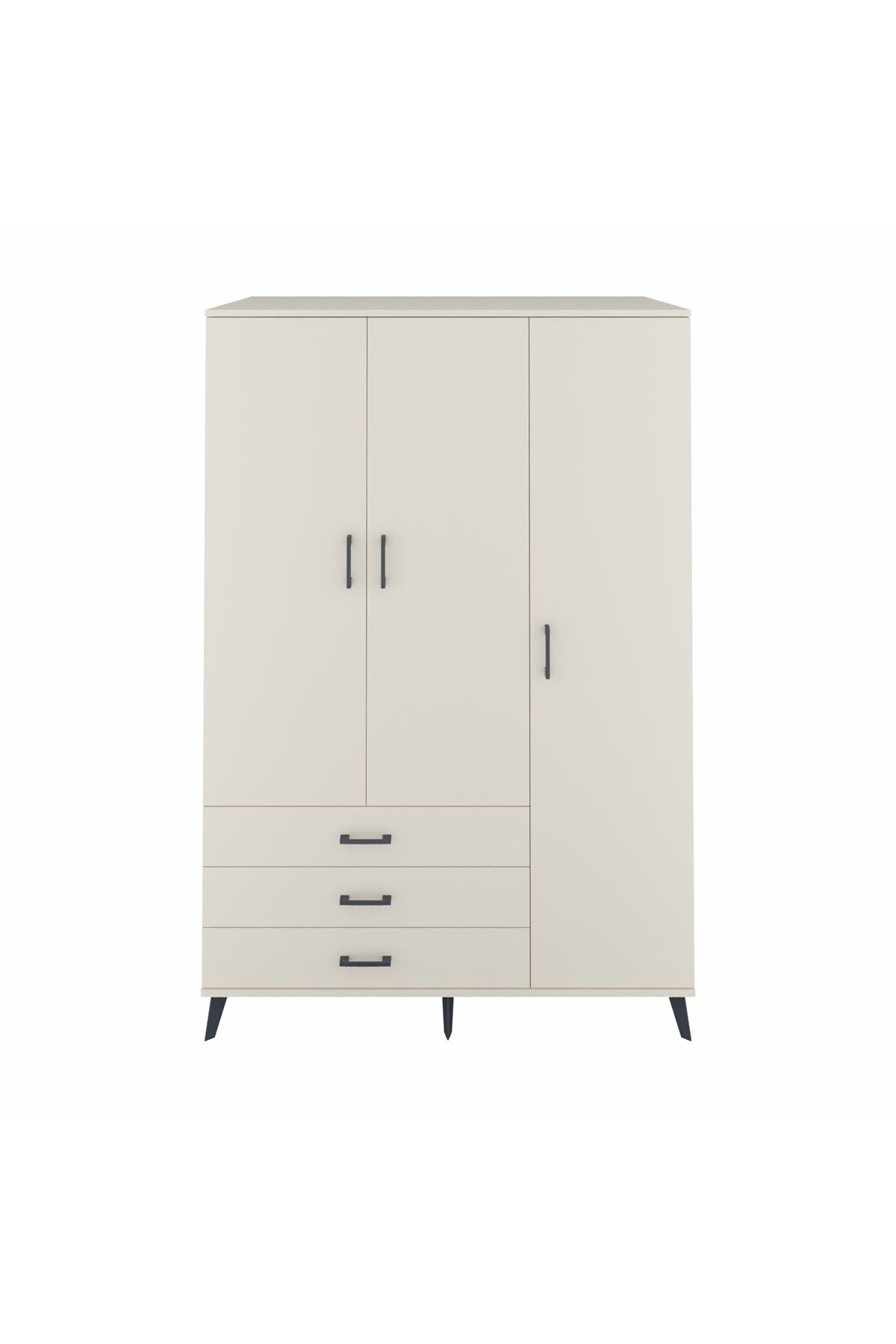 Kronos Dolap 6 Raflı 3 Çekmeceli Tek Askılı 132x59x195 Aytaşı-Aytaşı/Aytaşı