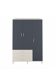 Kronos Dolap 6 Raflı 3 Çekmeceli Tek Askılı 132x59x195 Aytaşı-Antrasit/Aytaşı