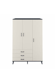 Kronos Dolap 6 Raflı 3 Çekmeceli Tek Askılı 132x59x195 Antrasit-Aytaşı/Aytaşı