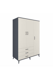 Kronos Dolap 6 Raflı 3 Çekmeceli Tek Askılı 132x59x195 Antrasit-Aytaşı/Aytaşı