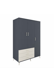 Kronos Dolap 6 Raflı 3 Çekmeceli Tek Askılı 132x59x195 Antrasit-Antrasit/Aytaşı