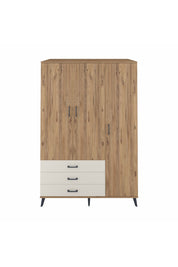 Kronos Dolap 6 Raflı 3 Çekmeceli Tek Askılı 132x59x195 Çam-Çam/Aytaşı