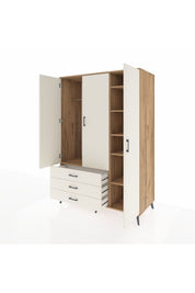 Kronos Dolap 6 Raflı 3 Çekmeceli Tek Askılı 132x59x195 Çam-Aytaşı/Aytaşı