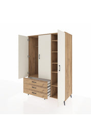 Kronos Dolap 6 Raflı 3 Çekmeceli Tek Askılı 132x59x195 Çam-Aytaşı/Çam