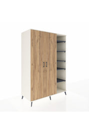 Kronos Dolap 7 Raflı 2 Kapaklı Tek Askılı 132x59x195 Aytaşı-Çam/Antrasit