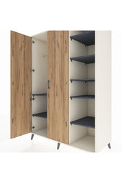 Kronos Dolap 7 Raflı 2 Kapaklı Tek Askılı 132x59x195 Aytaşı-Çam/Antrasit