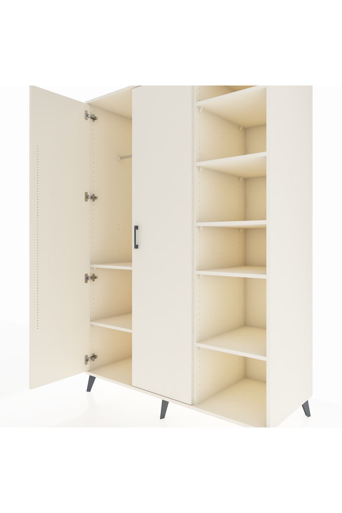 Kronos Dolap 7 Raflı 2 Kapaklı Tek Askılı 132x59x195 Aytaşı-Aytaşı/Aytaşı