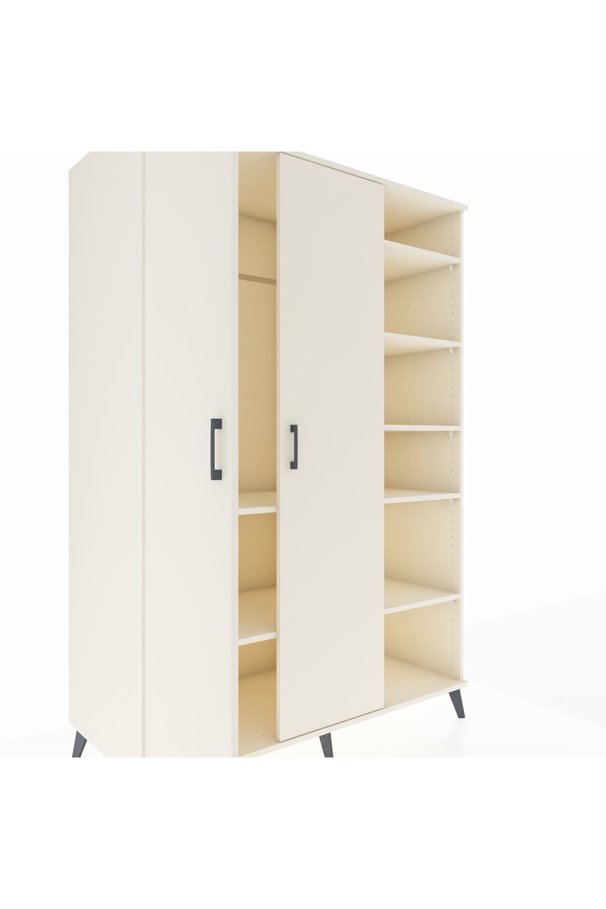 Kronos Dolap 7 Raflı 2 Kapaklı Tek Askılı 132x59x195 Aytaşı-Aytaşı/Aytaşı