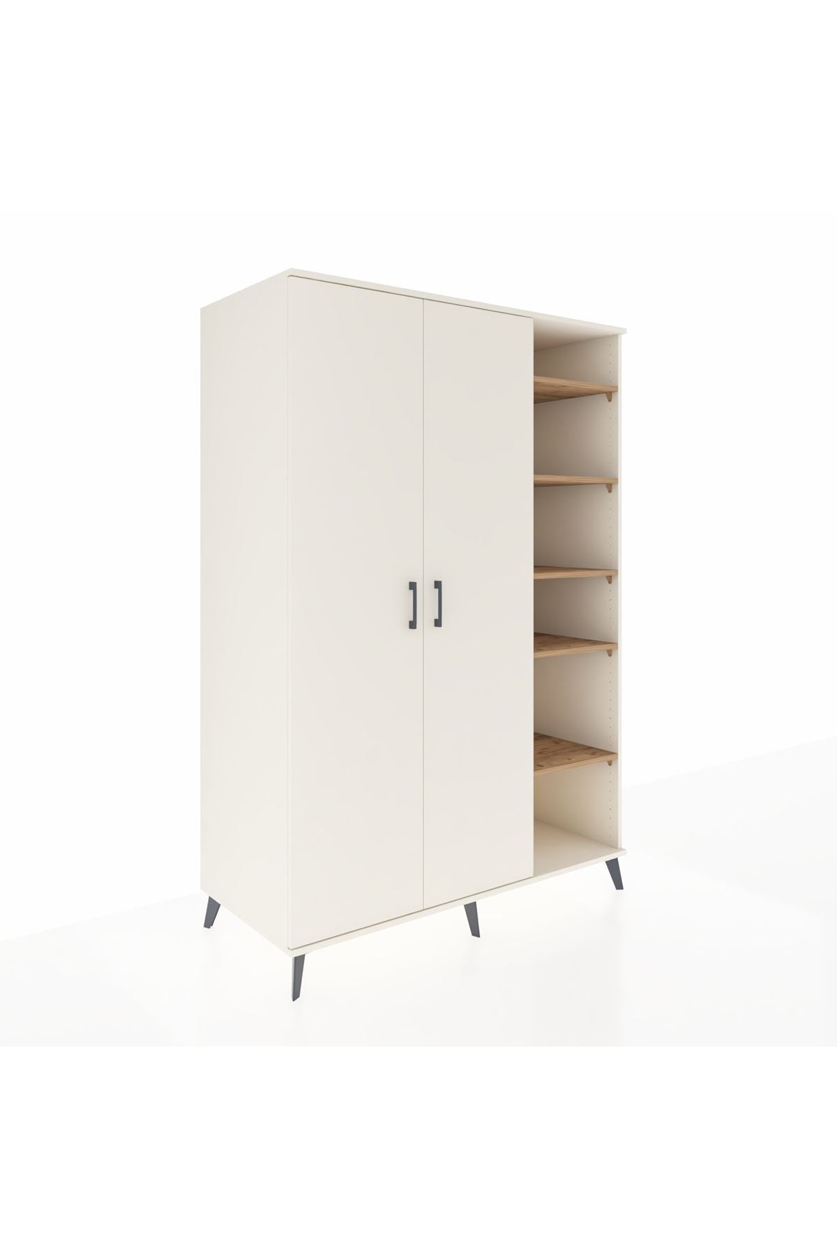 Kronos Dolap 7 Raflı 2 Kapaklı Tek Askılı 132x59x195 Aytaşı-Aytaşı/Çam