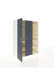 Kronos Dolap 7 Raflı 2 Kapaklı Tek Askılı 132x59x195 Aytaşı-Antrasit/Aytaşı