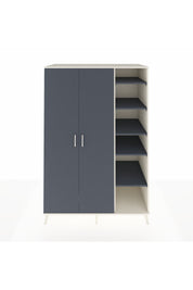 Kronos Dolap 7 Raflı 2 Kapaklı Tek Askılı 132x59x195 Aytaşı-Antrasit/Antrasit