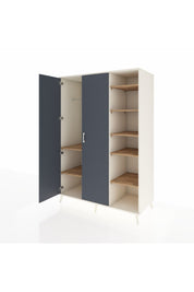 Kronos Dolap 7 Raflı 2 Kapaklı Tek Askılı 132x59x195 Aytaşı-Antrasit/Çam