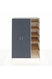 Kronos Dolap 7 Raflı 2 Kapaklı Tek Askılı 132x59x195 Aytaşı-Antrasit/Çam