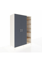 Kronos Dolap 7 Raflı 2 Kapaklı Tek Askılı 132x59x195 Aytaşı-Antrasit/Çam