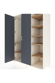 Kronos Dolap 7 Raflı 2 Kapaklı Tek Askılı 132x59x195 Aytaşı-Antrasit/Çam