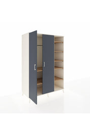 Kronos Dolap 7 Raflı 2 Kapaklı Tek Askılı 132x59x195 Aytaşı-Antrasit/Çam