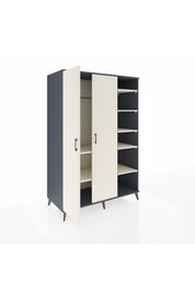 Kronos Dolap 7 Raflı 2 Kapaklı Tek Askılı 132x59x195 Antrasit-Aytaşı/Aytaşı