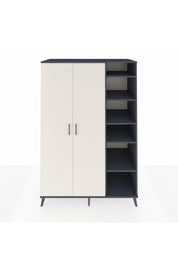 Kronos Dolap 7 Raflı 2 Kapaklı Tek Askılı 132x59x195 Antrasit-Aytaşı/Antrasit