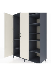 Kronos Dolap 7 Raflı 2 Kapaklı Tek Askılı 132x59x195 Antrasit-Aytaşı/Antrasit