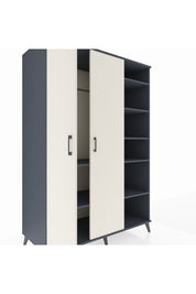 Kronos Dolap 7 Raflı 2 Kapaklı Tek Askılı 132x59x195 Antrasit-Aytaşı/Antrasit