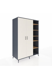 Kronos Dolap 7 Raflı 2 Kapaklı Tek Askılı 132x59x195 Antrasit-Aytaşı/Çam