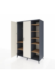 Kronos Dolap 7 Raflı 2 Kapaklı Tek Askılı 132x59x195 Antrasit-Aytaşı/Çam