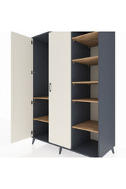 Kronos Dolap 7 Raflı 2 Kapaklı Tek Askılı 132x59x195 Antrasit-Aytaşı/Çam