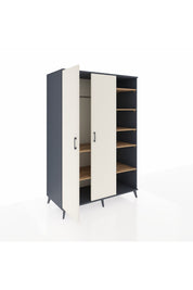 Kronos Dolap 7 Raflı 2 Kapaklı Tek Askılı 132x59x195 Antrasit-Aytaşı/Çam