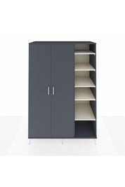 Kronos Dolap 7 Raflı 2 Kapaklı Tek Askılı 132x59x195 Antrasit-Antrasit/Aytaşı