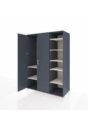 Kronos Dolap 7 Raflı 2 Kapaklı Tek Askılı 132x59x195 Antrasit-Antrasit/Aytaşı