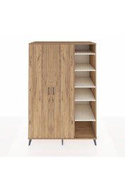 Kronos Dolap 7 Raflı 2 Kapaklı Tek Askılı 132x59x195 Çam-Çam/Aytaşı