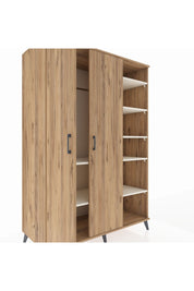 Kronos Dolap 7 Raflı 2 Kapaklı Tek Askılı 132x59x195 Çam-Çam/Aytaşı