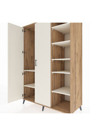 Kronos Dolap 7 Raflı 2 Kapaklı Tek Askılı 132x59x195 Çam-Aytaşı/Aytaşı