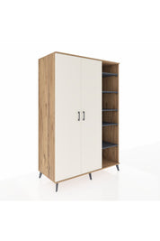 Kronos Dolap 7 Raflı 2 Kapaklı Tek Askılı 132x59x195 Çam-Aytaşı/Antrasit