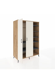 Kronos Dolap 7 Raflı 2 Kapaklı Tek Askılı 132x59x195 Çam-Aytaşı/Antrasit