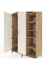 Kronos Dolap 7 Raflı 2 Kapaklı Tek Askılı 132x59x195 Çam-Aytaşı/Çam